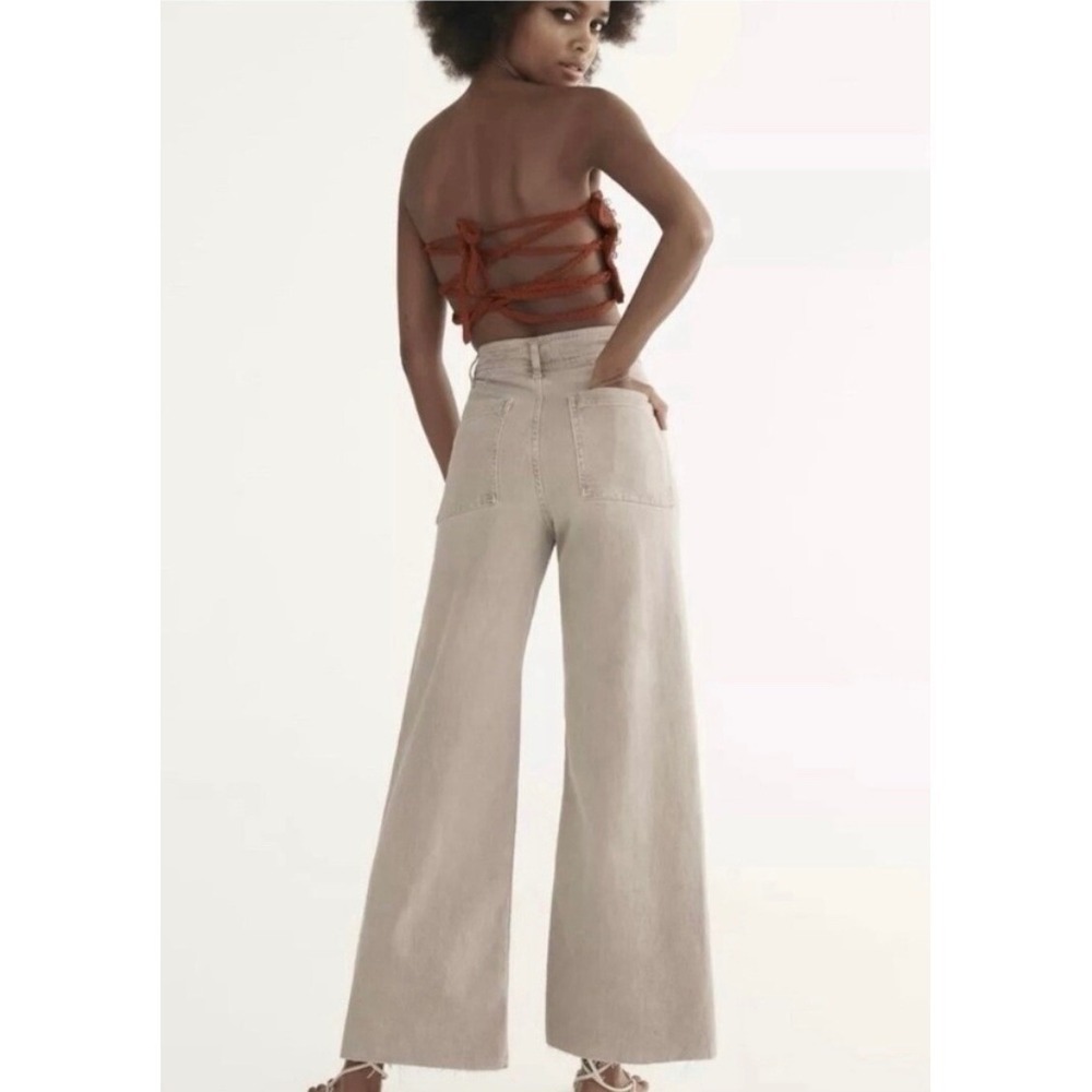 Zara The‎ Marine Straight Jeans Women's Size 2 Wide Leg - Picture 3 of 9